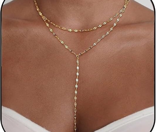 Gold Necklace for Women, Dainty Long Necklace 14k