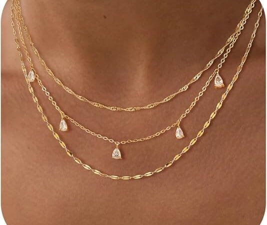Layered Necklaces for Women, Dainty Gold